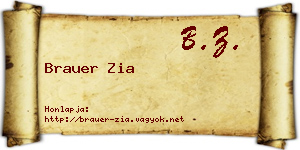 Brauer Zia névjegykártya